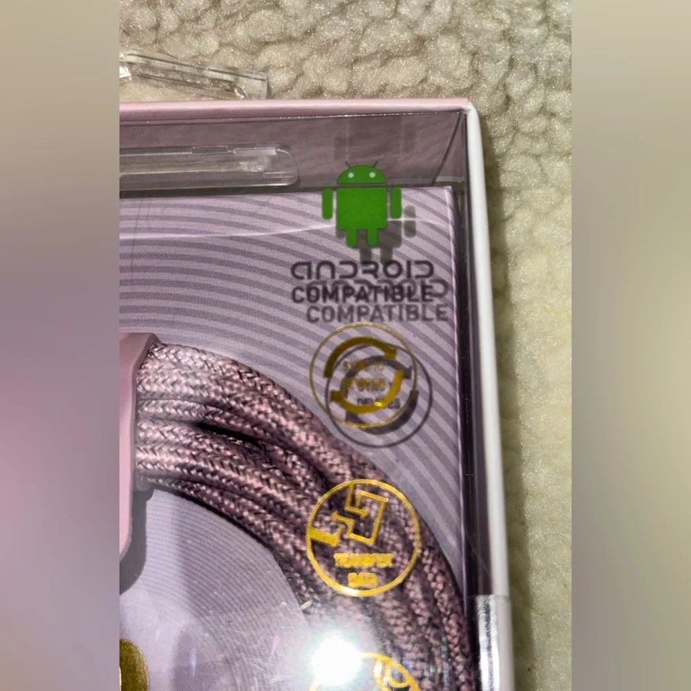LAX Pink USB Type-C Braided Cable - 10ft, Android Compatible, NEW in Box